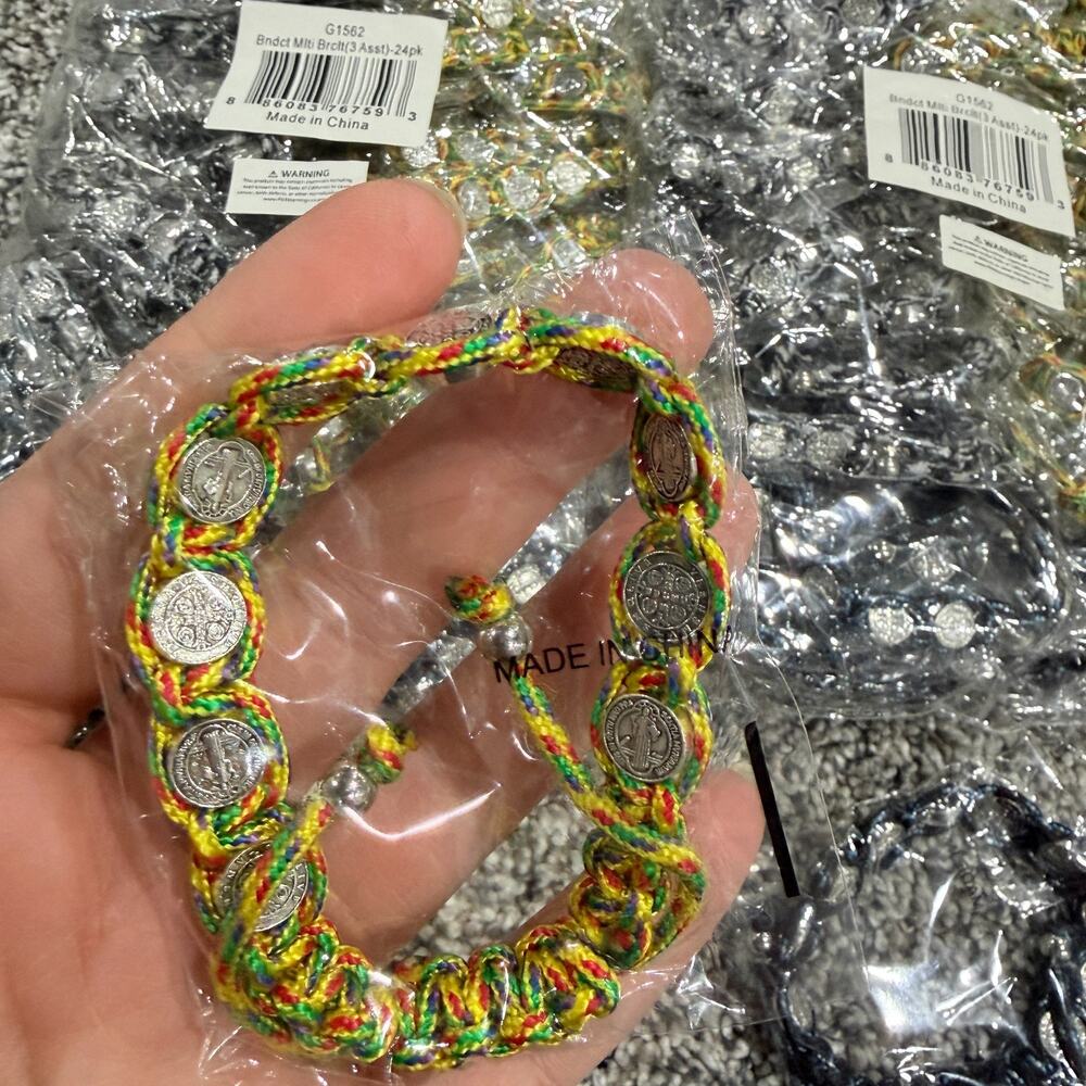 Wholesale Lot of 48, Rope Adjustable Benedict Catholic Religious Bracelets - Picture 5 of 7